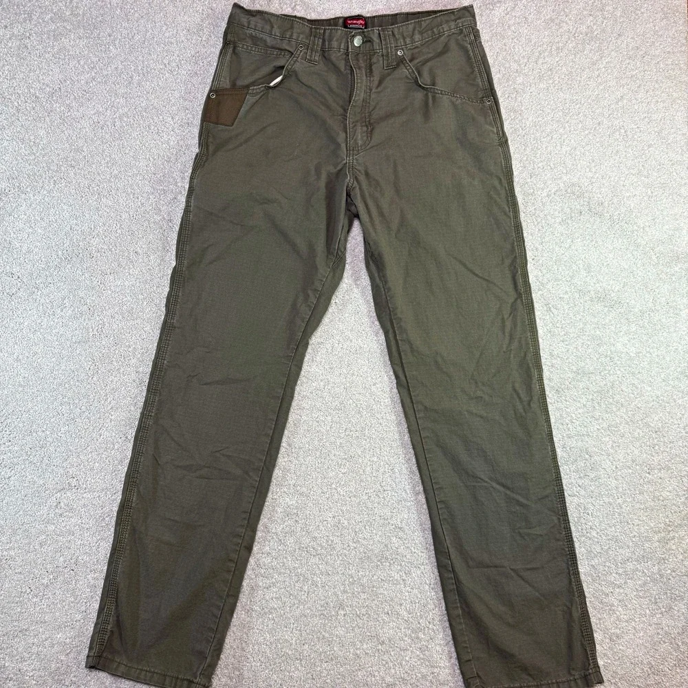 Wrangler Workwear Mens 34x34 Olive Green Ripstop Utility Cargo Work Field Pants